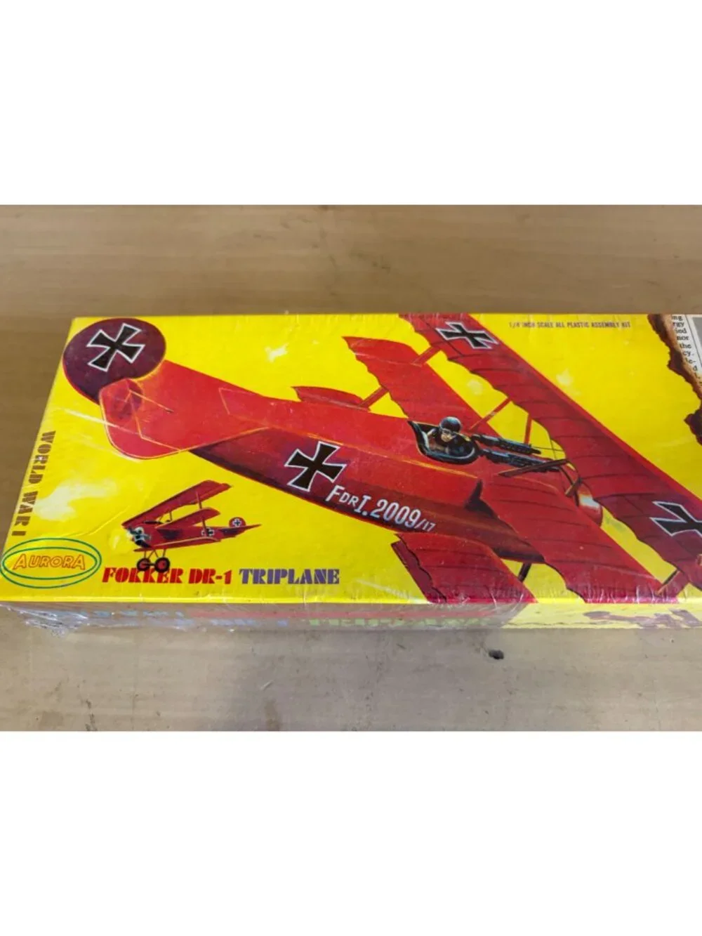 Vintage Aurora Fokker DR-1 Triplane 1:48 Scale World War I Model Airplane Kit SE